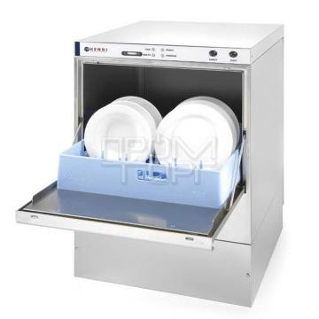 Посудомоечная машина фронтальная Hendi 233030 50x50 с дозатором моющего средства, ручное управление.