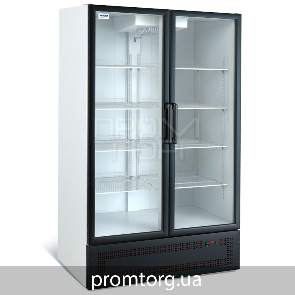 Середньотемпературна холодильна шафа зі скляними дверима на 800 л