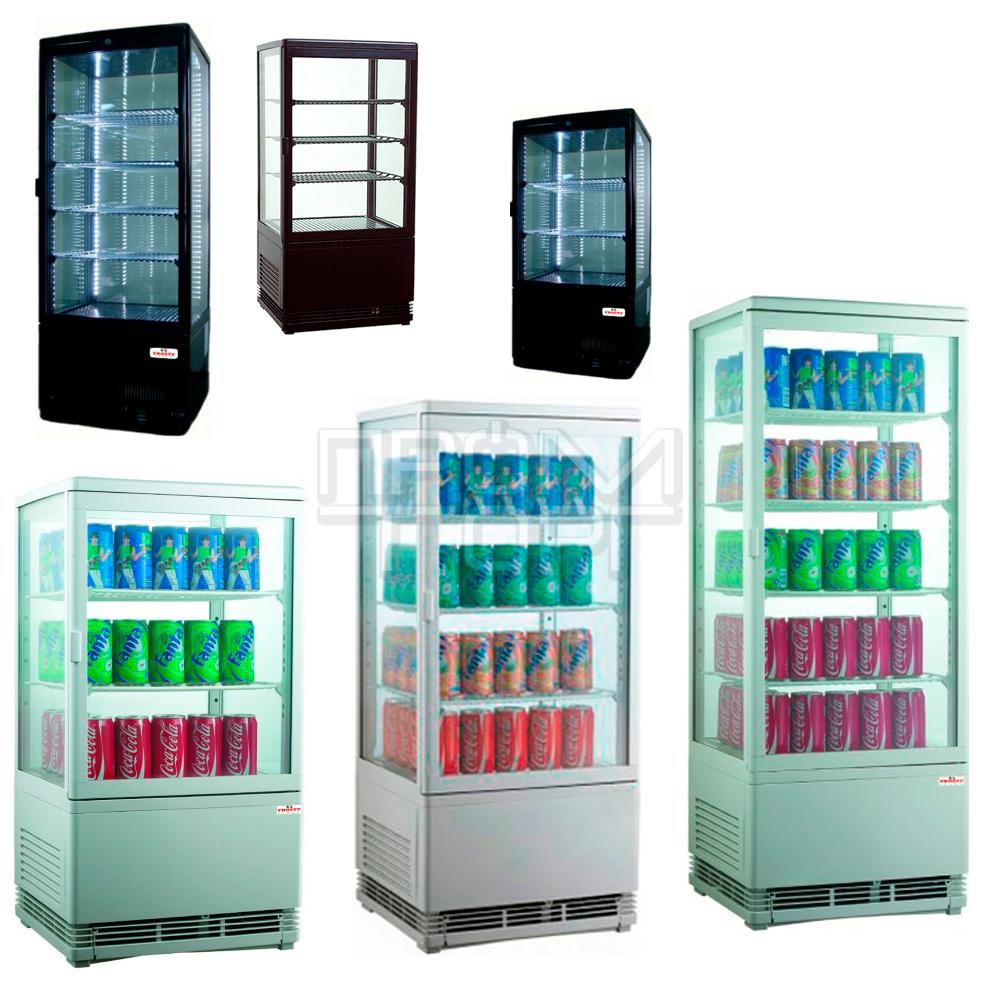 Барна шафа холодильна зі скляними дверима Frosty RT58L-1D black, white (корпус чорний, білий)