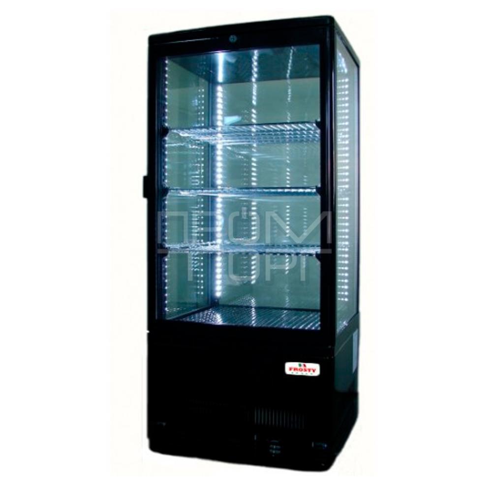 Барна шафа холодильна зі скляними дверима Frosty RT78L-1D black, white (корпус чорний, білий)