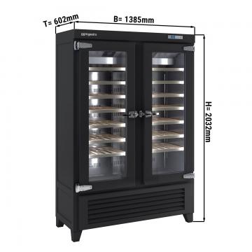 Холодильный шкаф винный GGM Gastro WKI640S 640 л черный 2 двери
