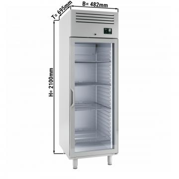 Морозильный шкаф GGM Gastro TGI78T1G 560 л GN 2/1 со стеклянной дверью