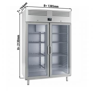 Морозильный шкаф GGM Gastro TGI148T2G 1240 л со стеклянными дверьми