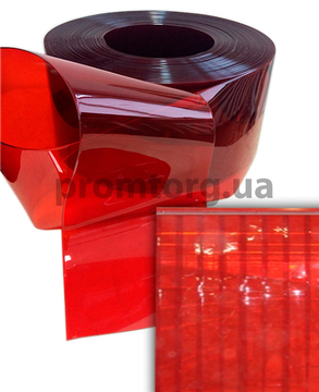 Красная прозрачная силиконовая штора ПВХ 300*3 мм